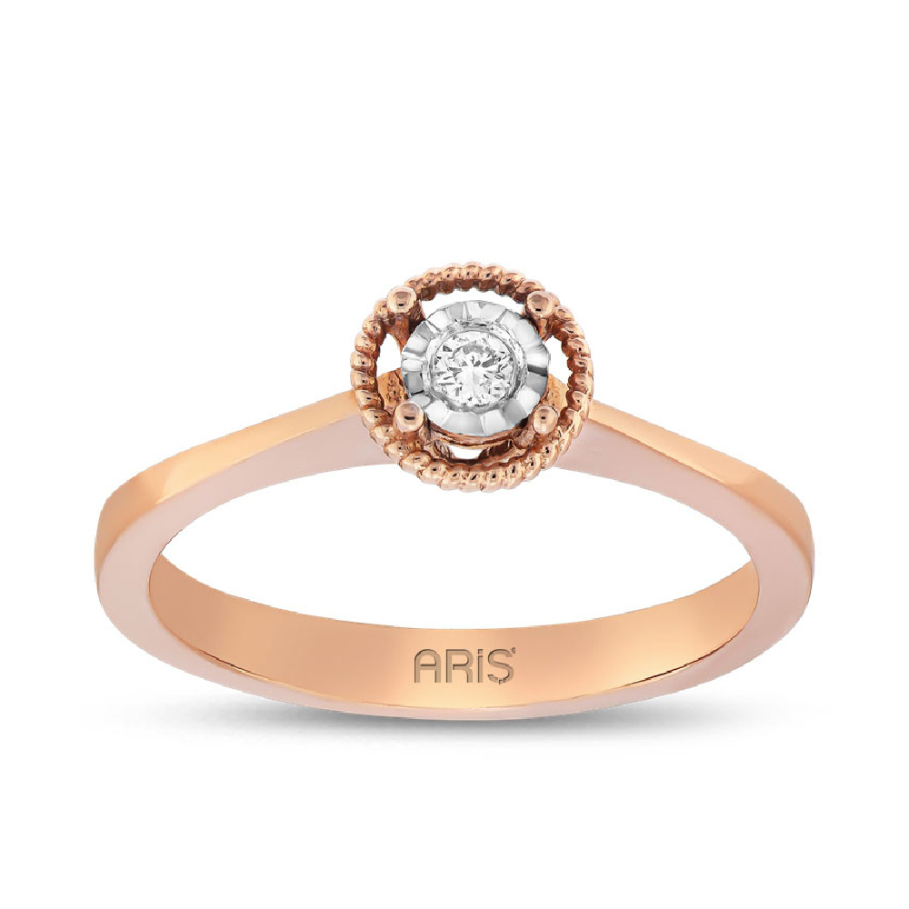 Kırmızı Altın Pırlanta Tektaş Miracle Yüzük