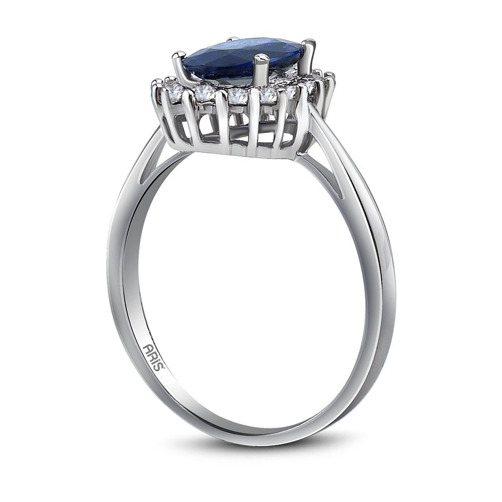 1.19 Karat Oval Safir Pırlanta Yüzük