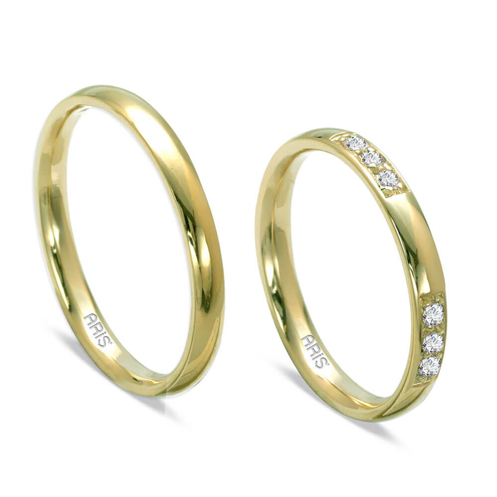 Altın Alyans Bombeli Erkek Modeli