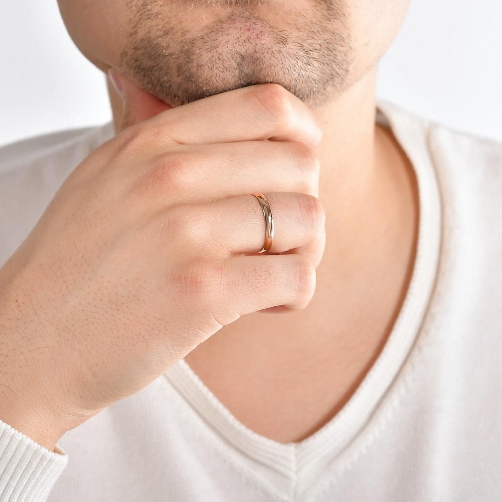 Evlilik Alyansı Rose Altın Erkek Modeli