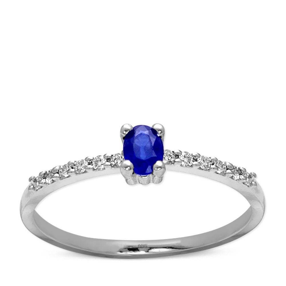 Pırlantalı Safir Taşlı Yüzük