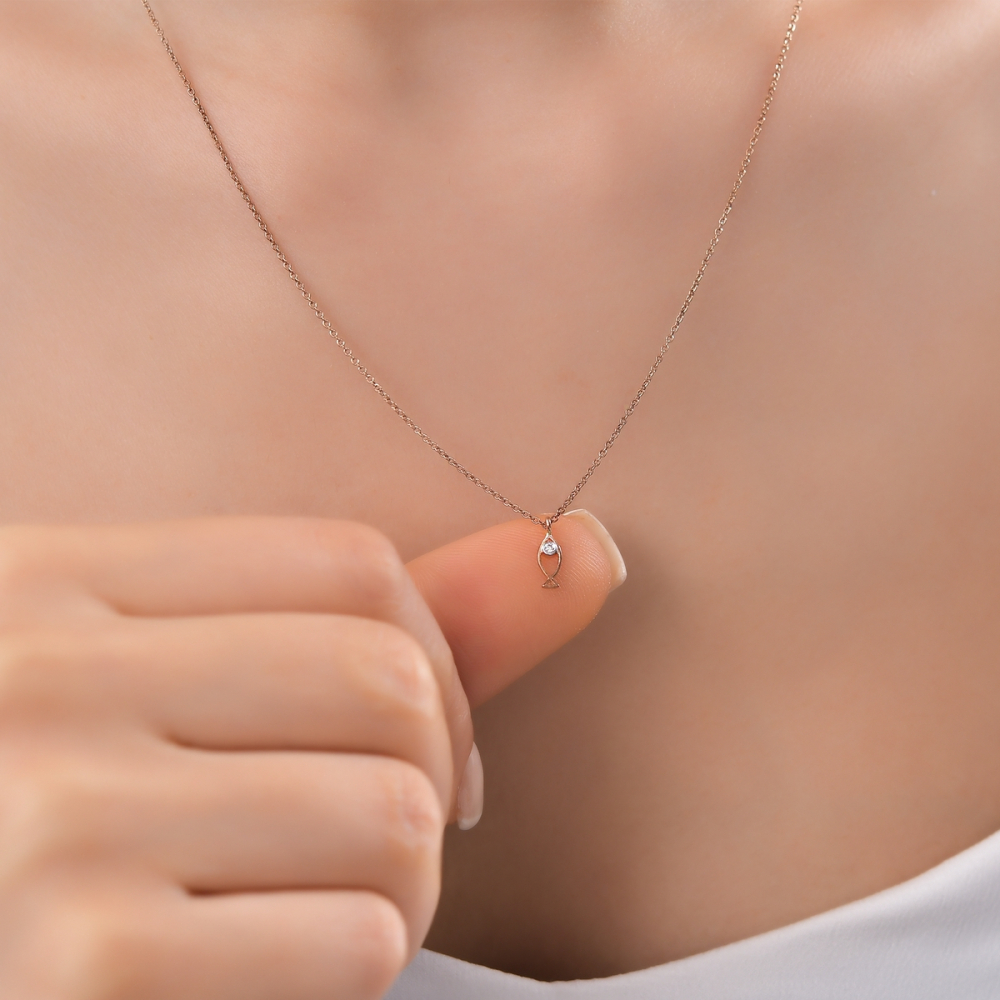 Pırlanta Balık Kolye