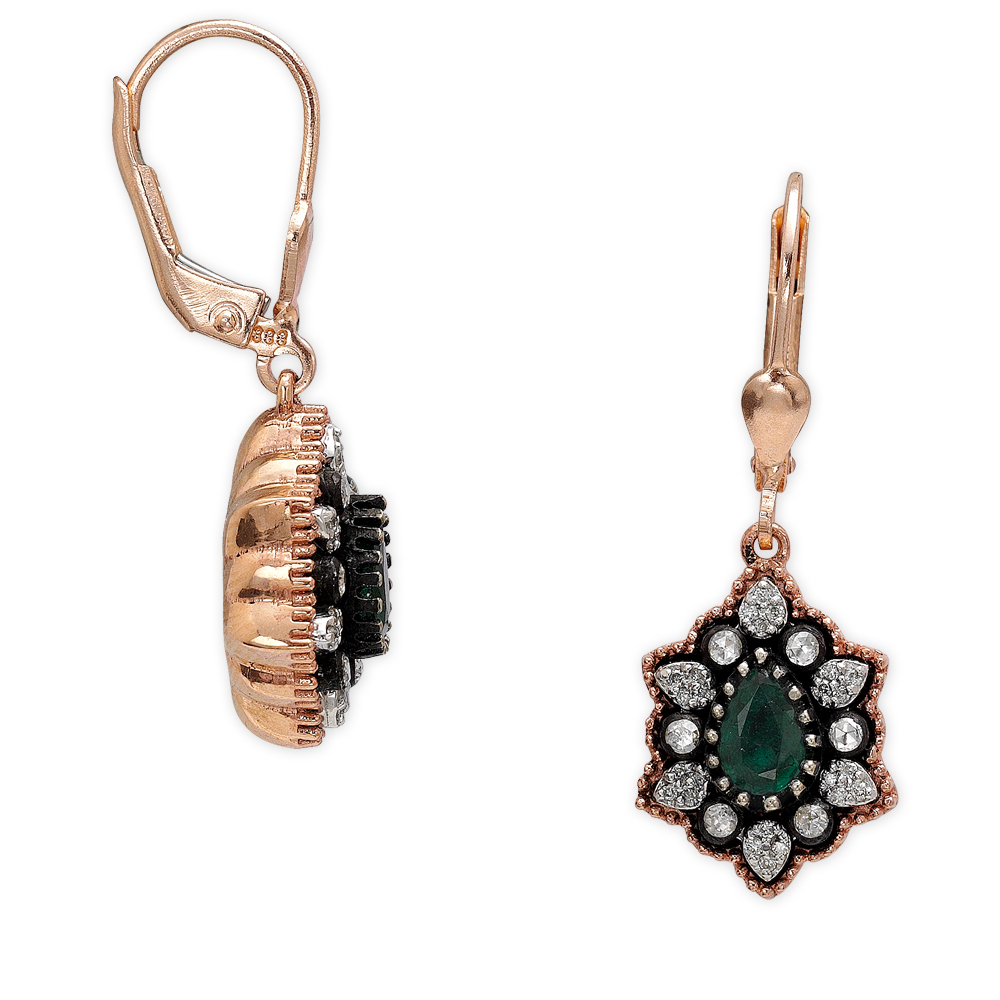 1.06 Karat Zümrüt Elmas Küpe