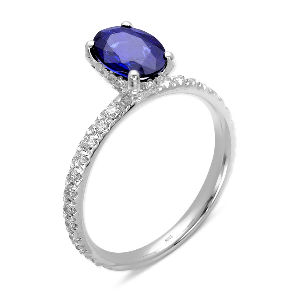 1.42 Karat Pırlanta Safir Yüzük