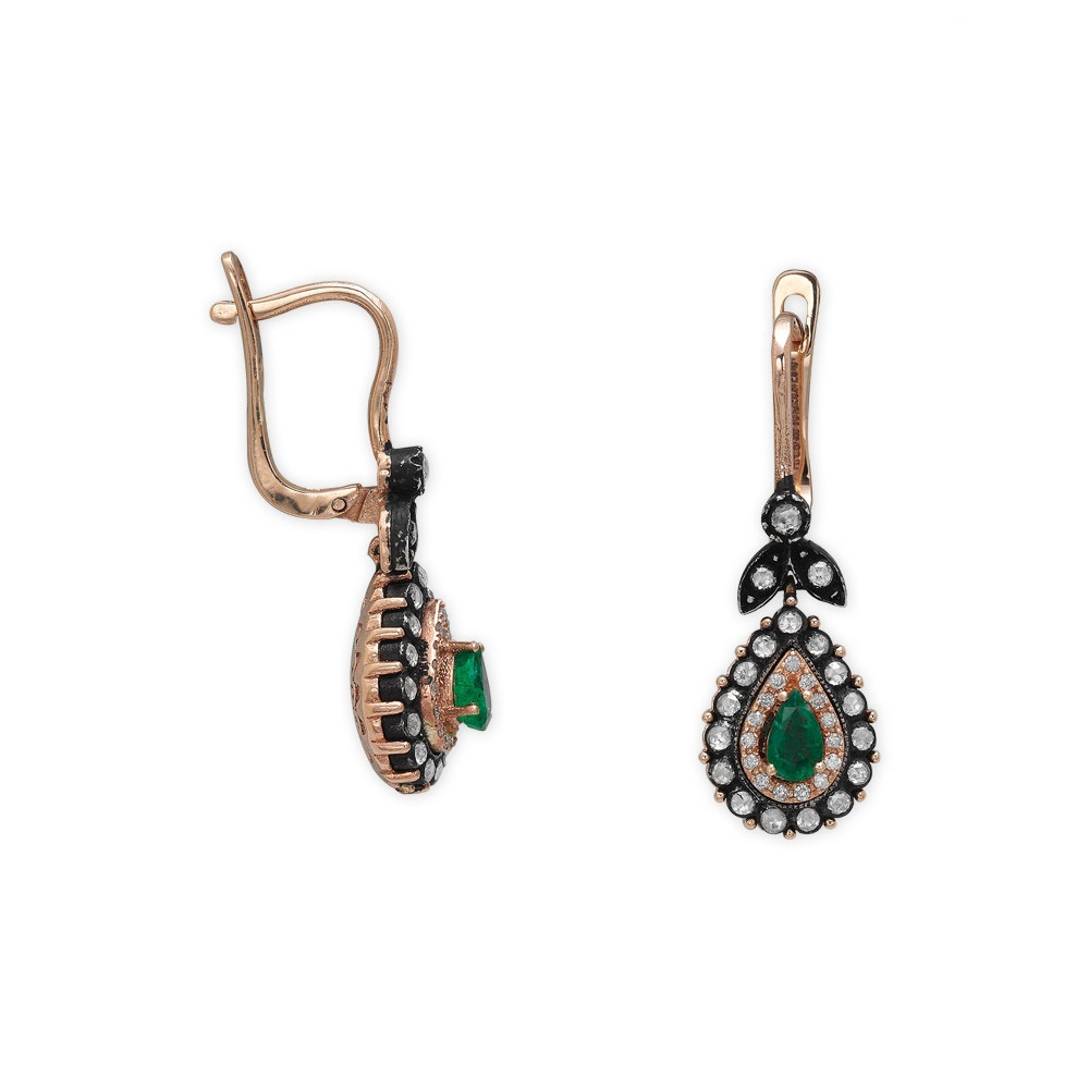 0.68 Karat Zümrüt Elmas Küpe