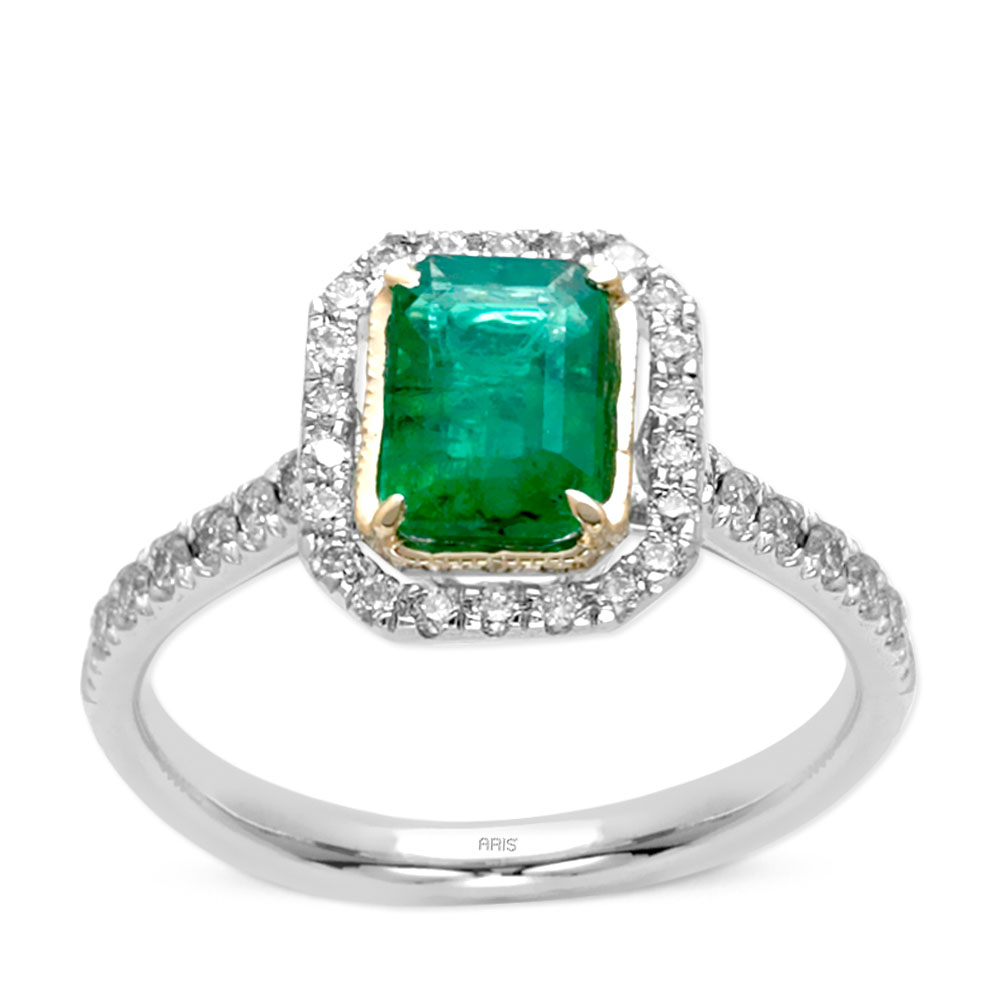 1.15 Karat Pırlanta Zümrüt Yüzük