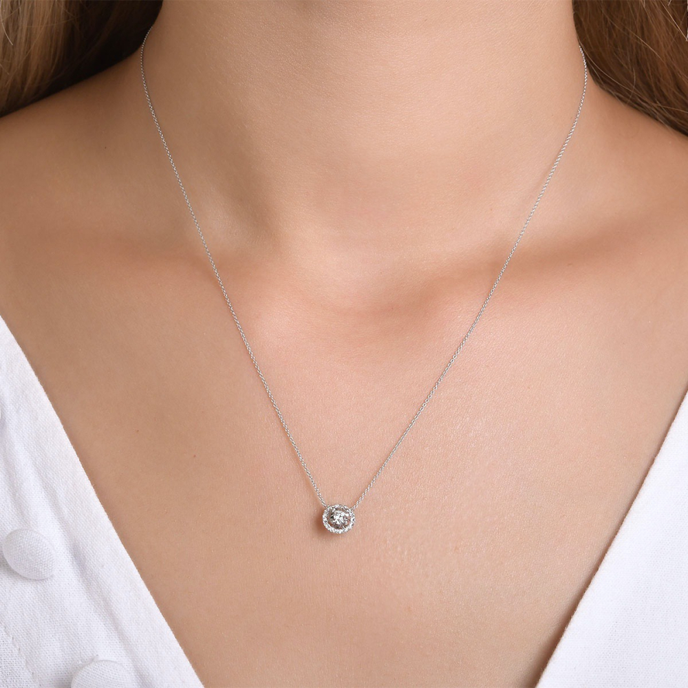 Pırlanta Fantezi Tektaş Kolye