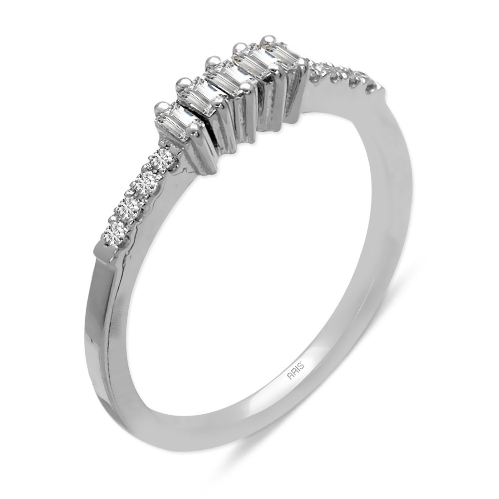 Trapez Pırlanta 5 Taş Alyans