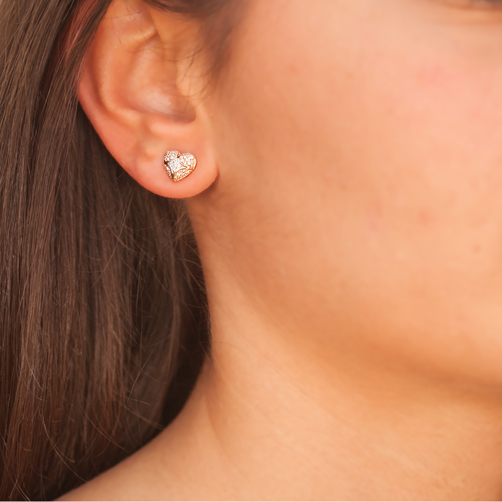 Pırlanta Kalp Fantezi Küpe