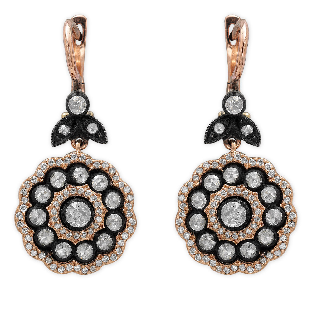 1.36 Karat Elmas Gül Küpe