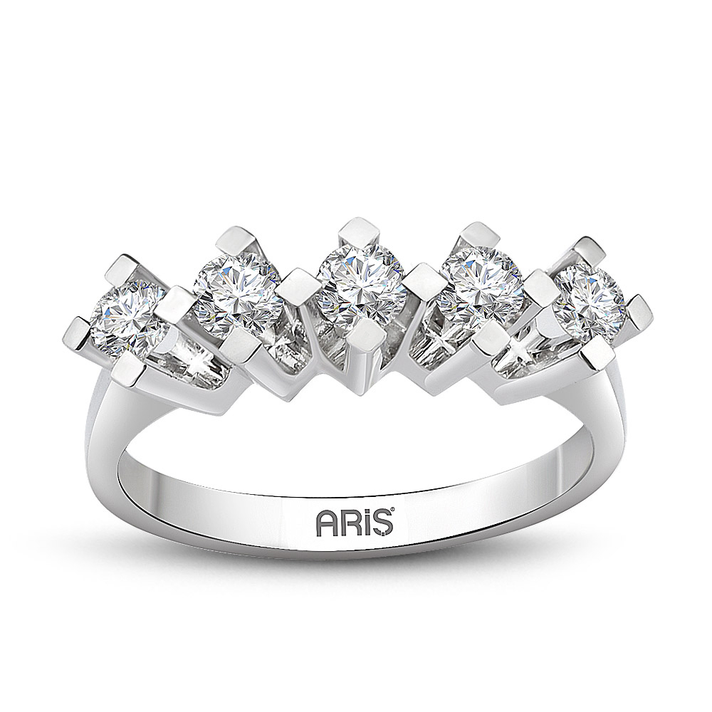 1.00 Karat Pırlanta 5 Taş Yüzük