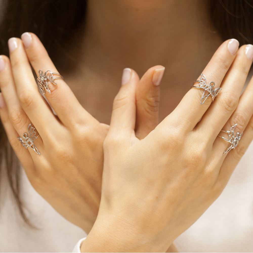 Pırlanta Gümüş Şifa Meleği İsrafil Yüzük