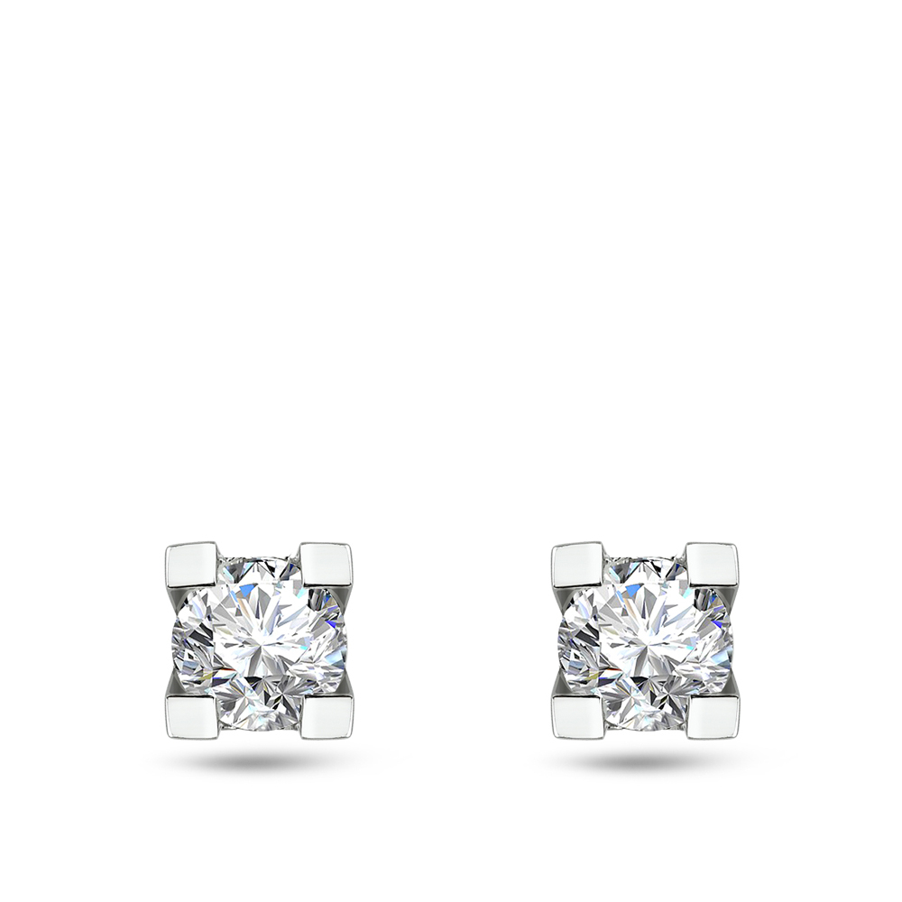 0.60 Karat Pırlanta Tektaş Küpe