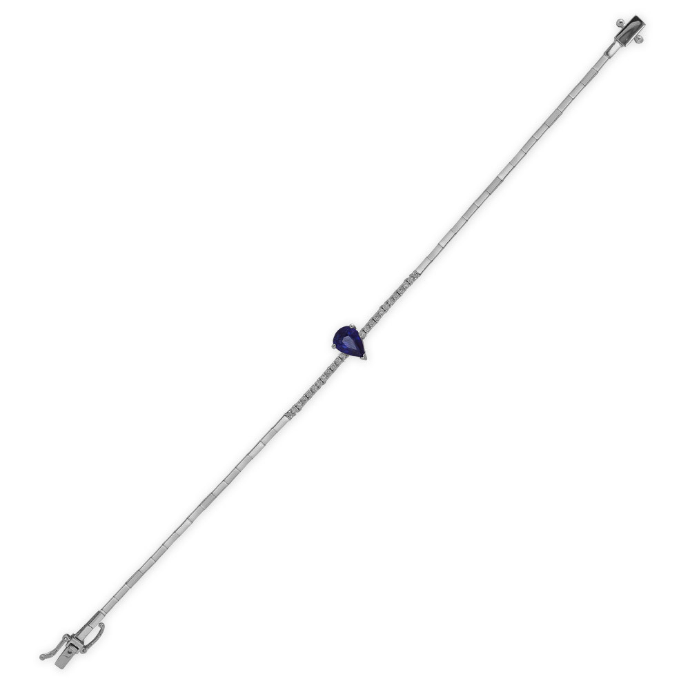 Pırlanta Damla Safir Bileklik