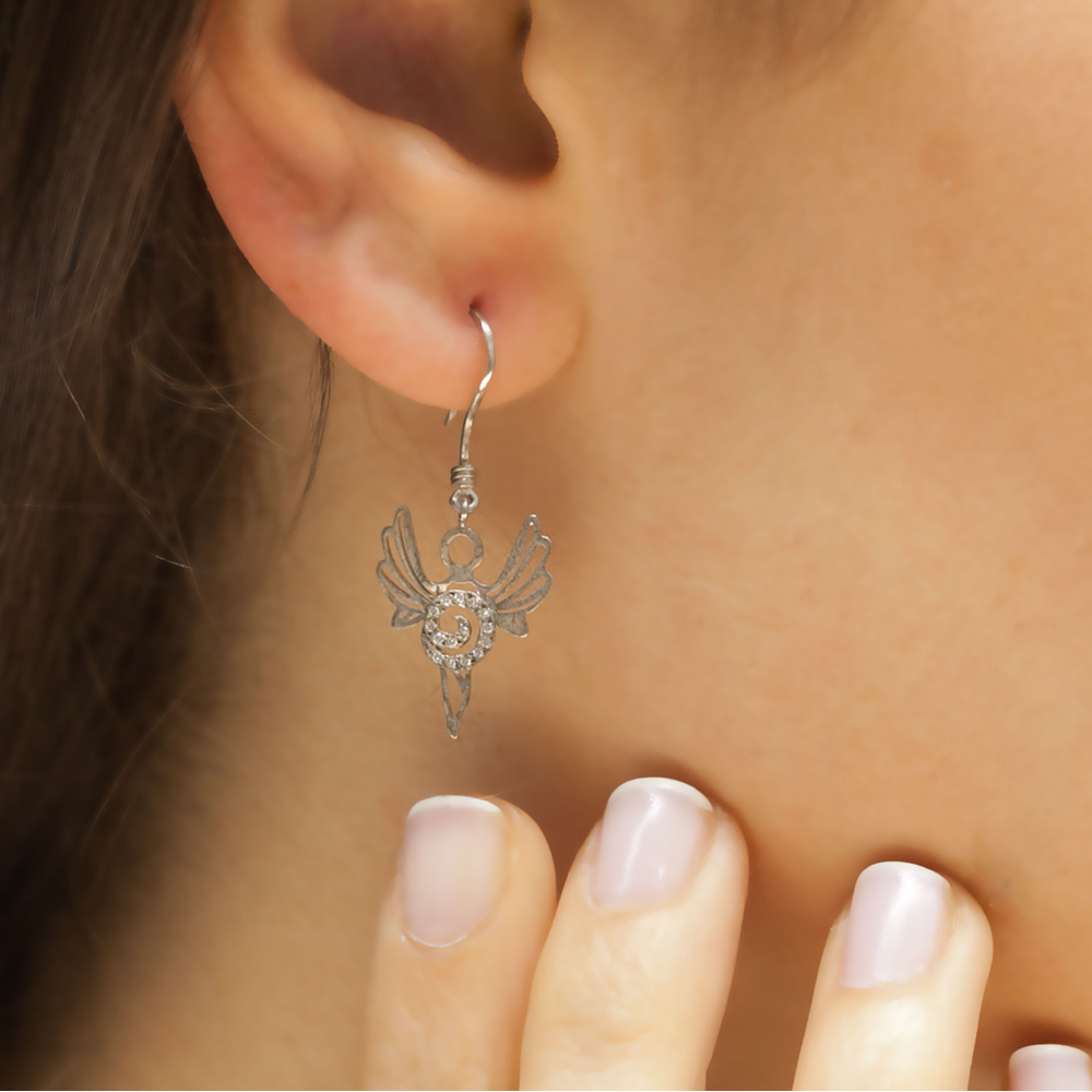 Pırlanta Gümüş Huzur Meleği Azrail Küpe