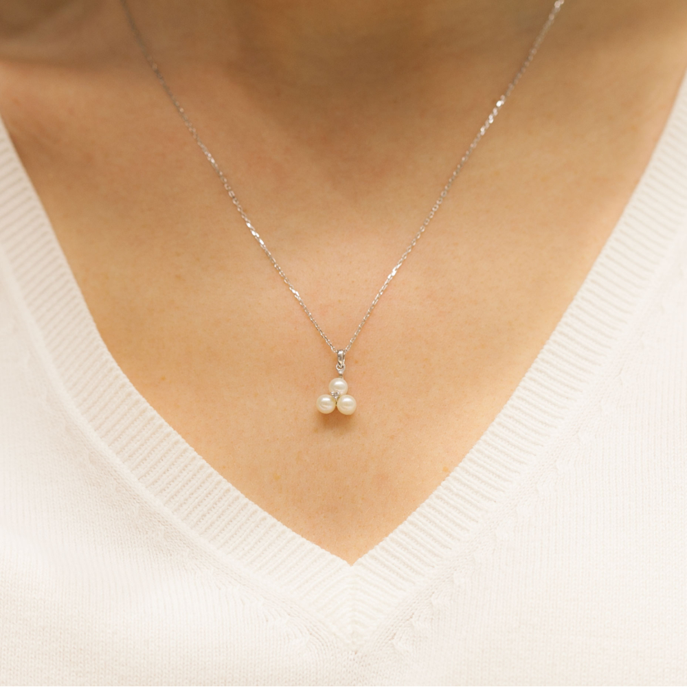 Pırlanta İnci Gümüş Kolye