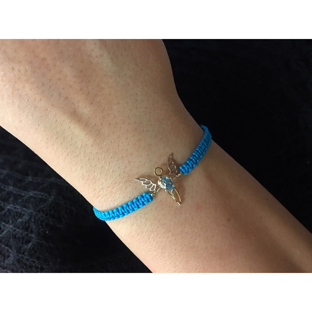 Güç Meleği Mavi Topaz Altın Bileklik (Sandalfon)