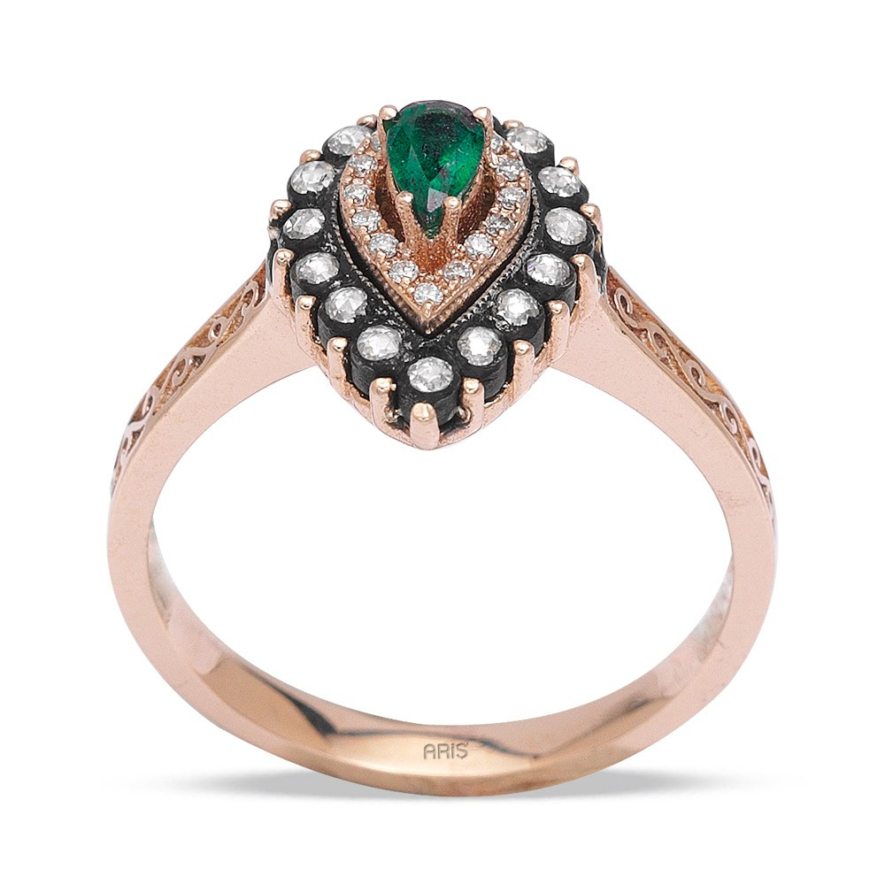 0.42 Karat Zümrüt Elmas Yüzük