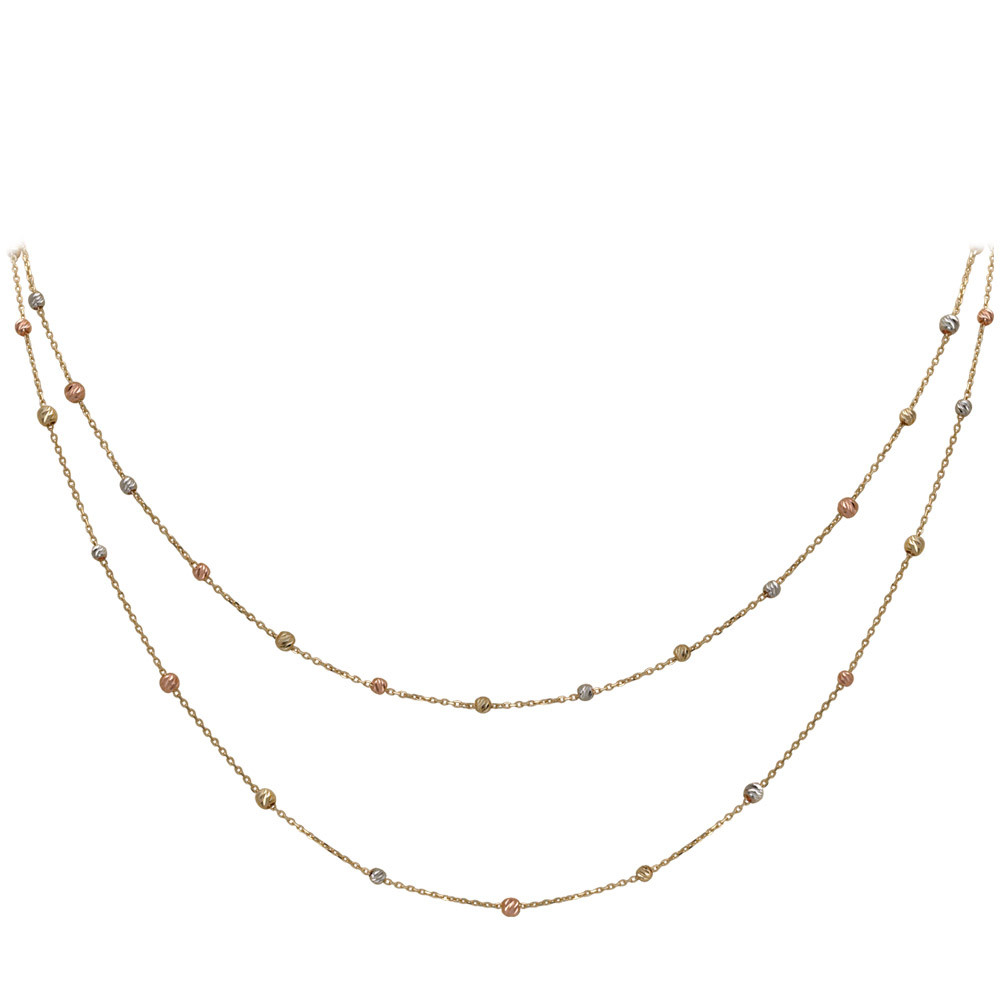 14 Ayar Altın Dorissa Tasarım İkili Kolye