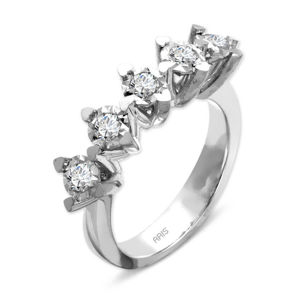 Pırlanta 5 Taş Miracle Alyans (0.50 Ct. Görünümlü)