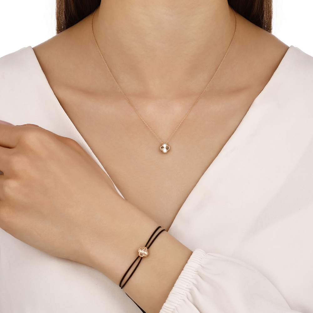 Yıldız Yonca Pırlanta İpli Bileklik