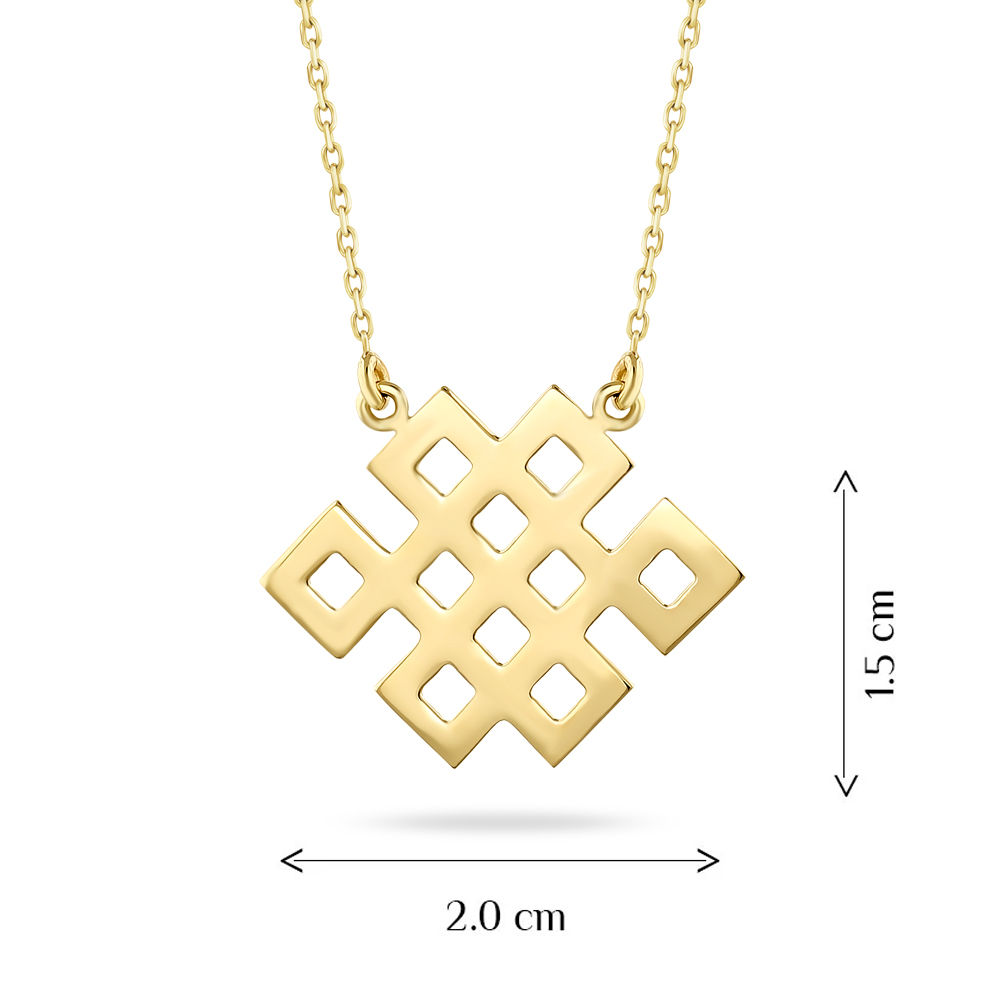 Kelt Sembolleri- Sonsuz Mutluluk Düğümü Altın Kolye (Herakles)