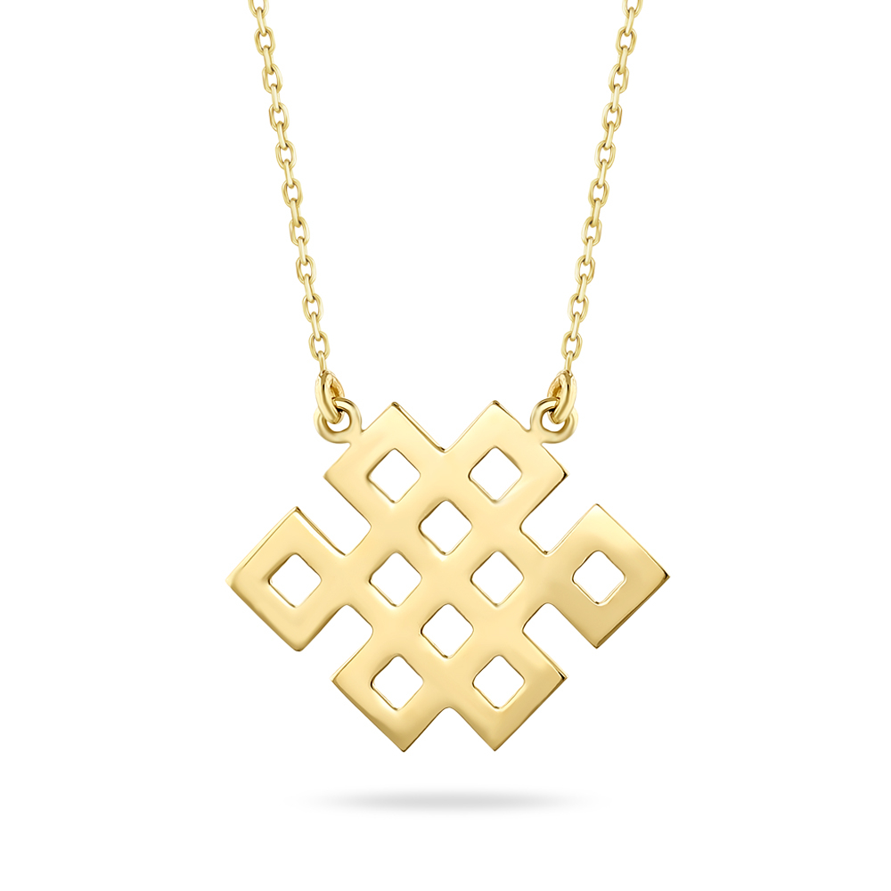Kelt Sembolleri- Sonsuz Mutluluk Düğümü Altın Kolye (Herakles)