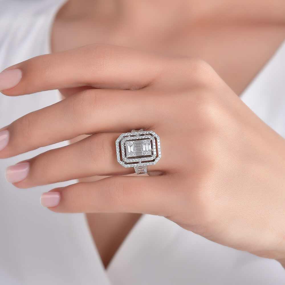 Pırlanta Fantezi Baget Yüzük