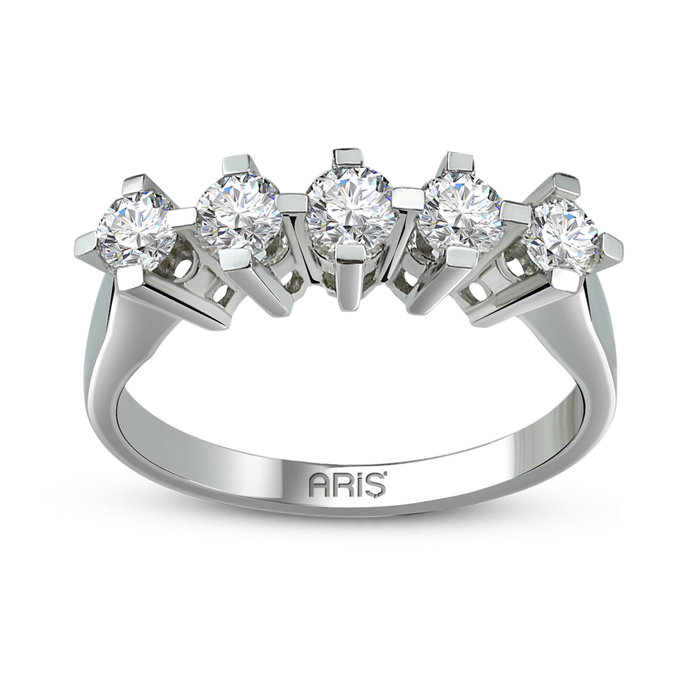 0.80 Karat Pırlanta 5 Taş Alyans