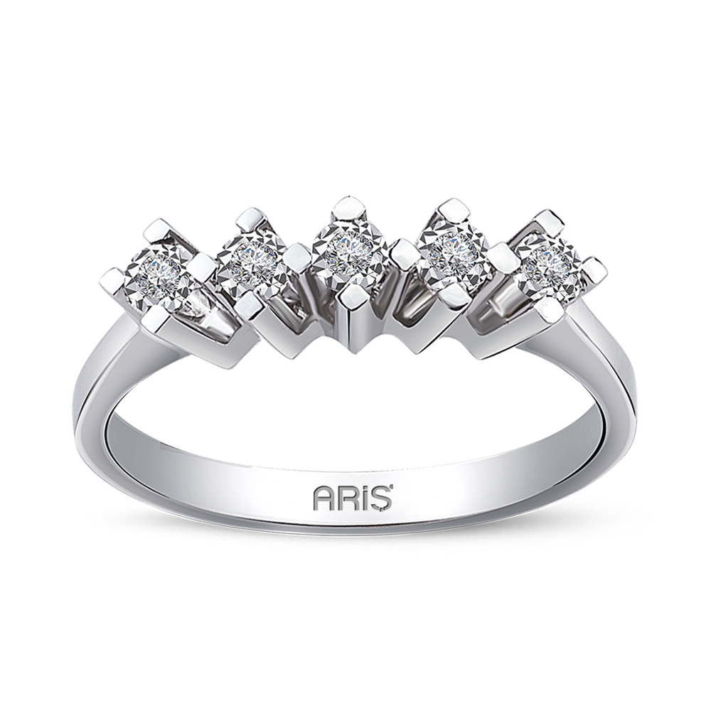 Pırlanta 5 Taş Miracle Alyans (0.75 Ct. Görünümlü)