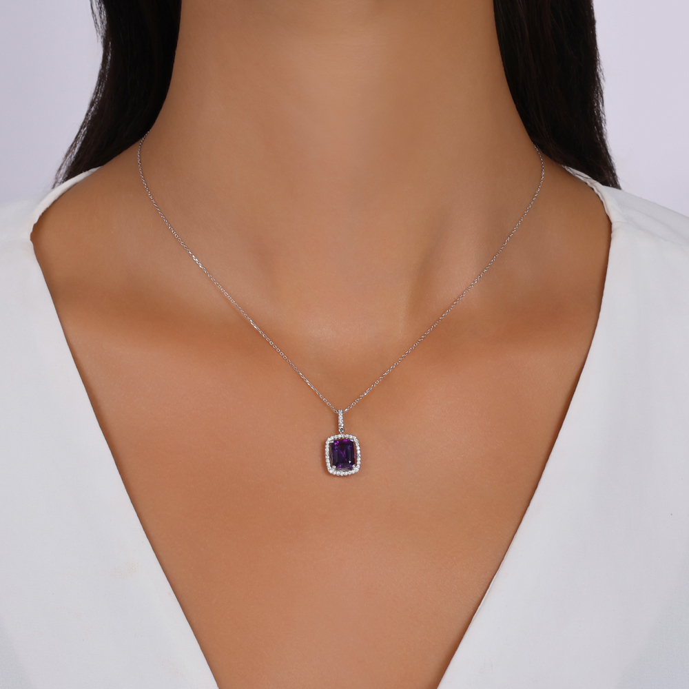 Ametist Pırlanta Kolye