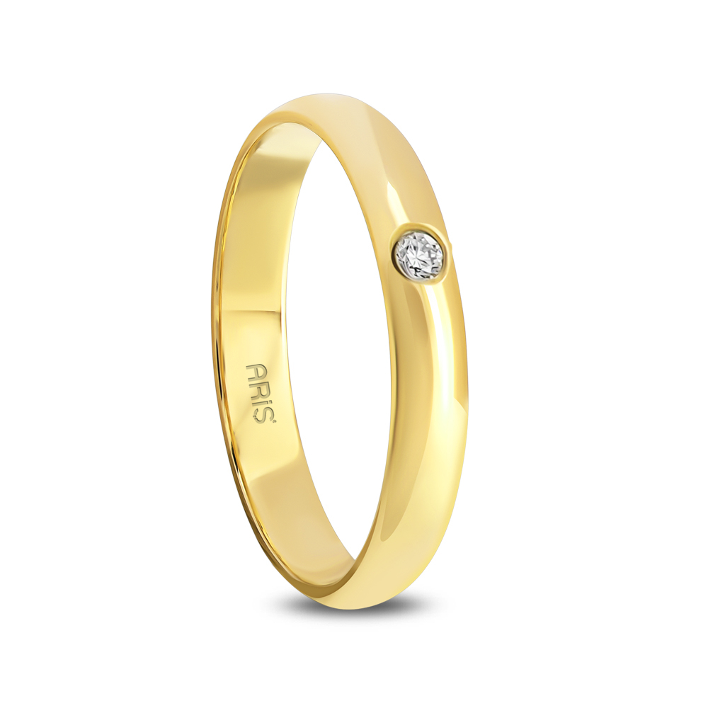 Altın Bombeli Kadın Modeli Evlilik Alyansı