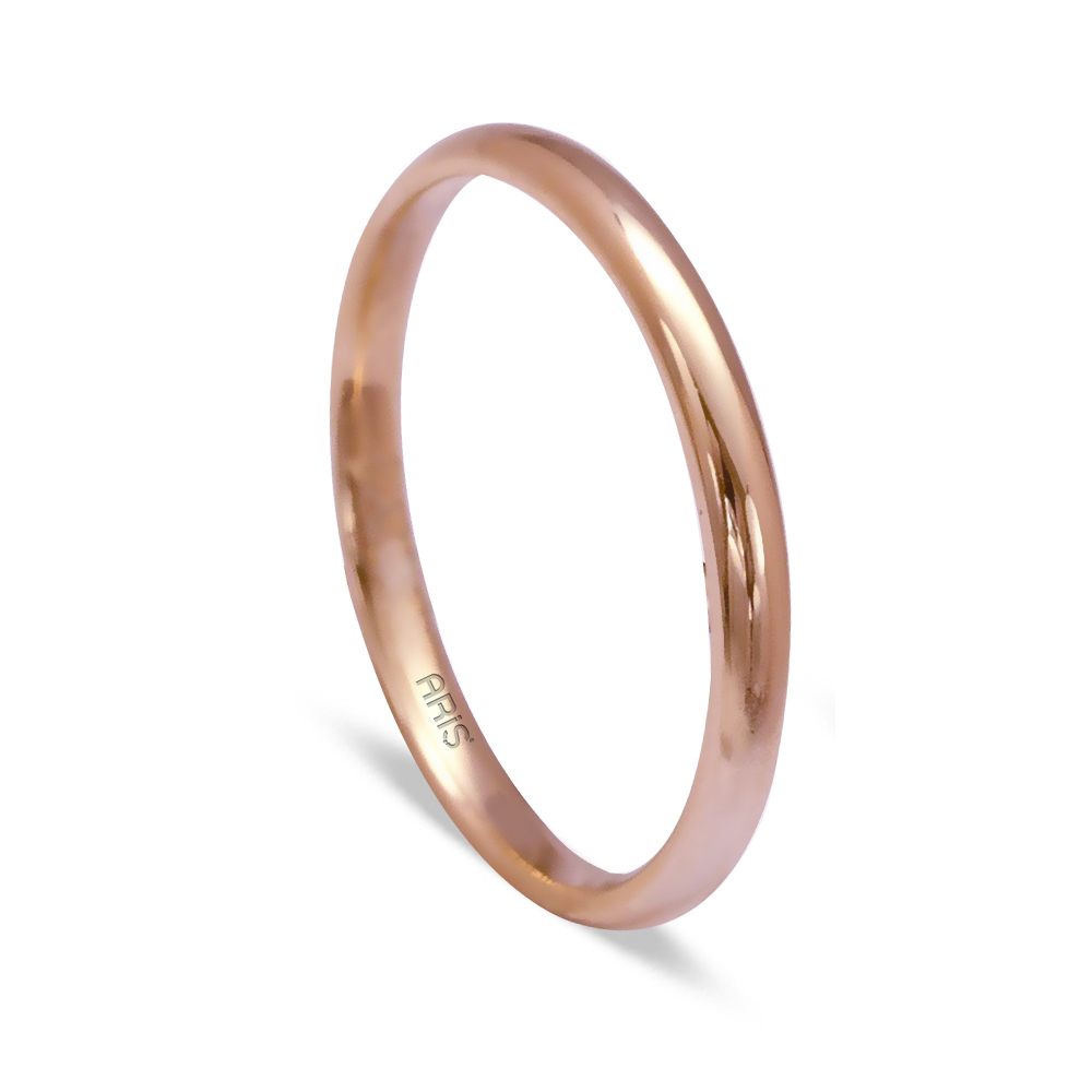 14 Ayar Altın Bombeli Altın Alyans (2 mm) Erkek Modeli