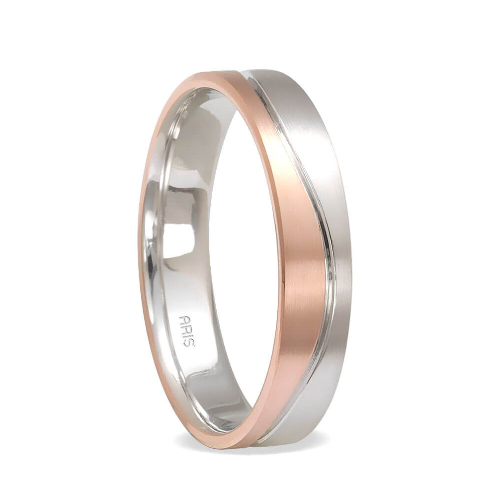 İki Renklli Düz Alyans Erkek Model