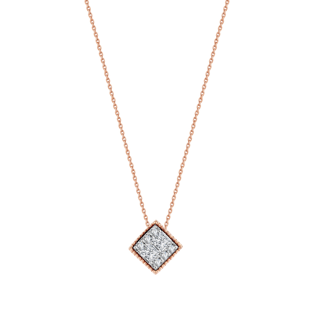 Pırlanta Kare Kolye