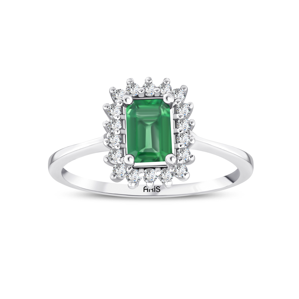 1.00 Karat Zümrüt Pırlanta Yüzük