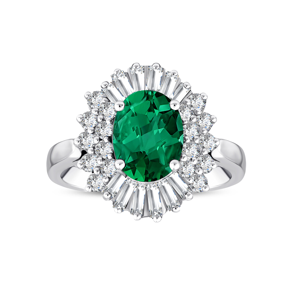 2.67 Karat Oval Zümrüt Pırlanta Yüzük