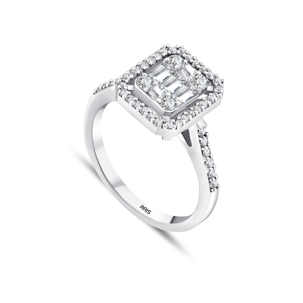 0.64 Karat Pırlanta Baget Yüzük