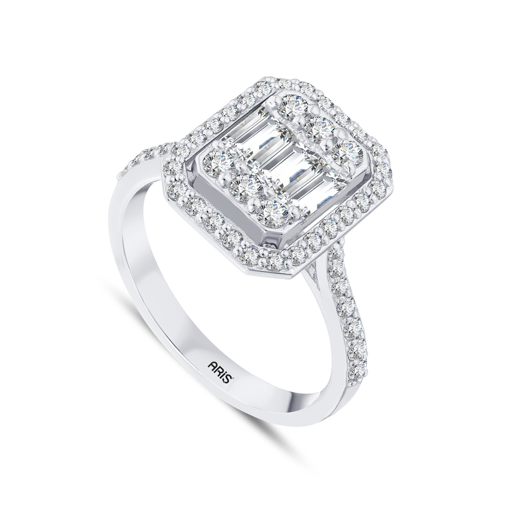 0.90 Karat Pırlanta Baget Yüzük