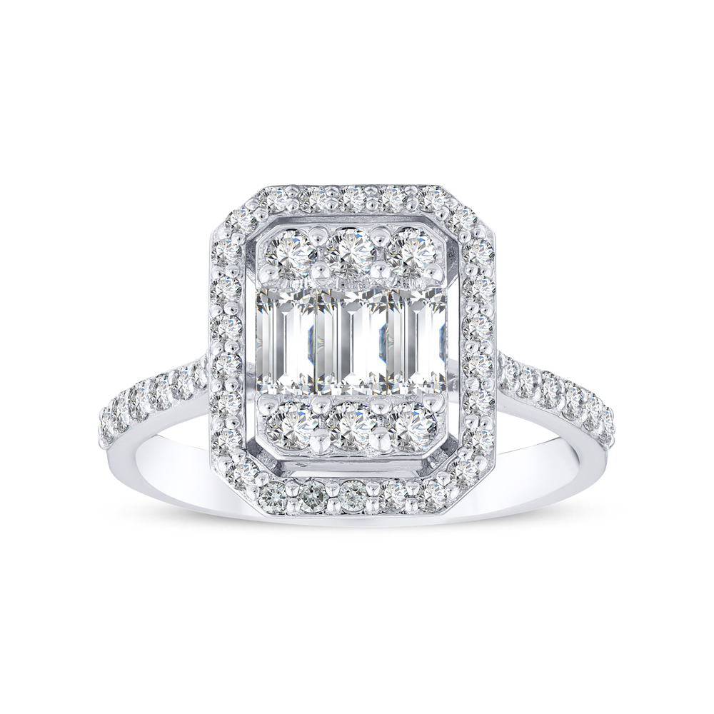 0.90 Karat Pırlanta Baget Yüzük