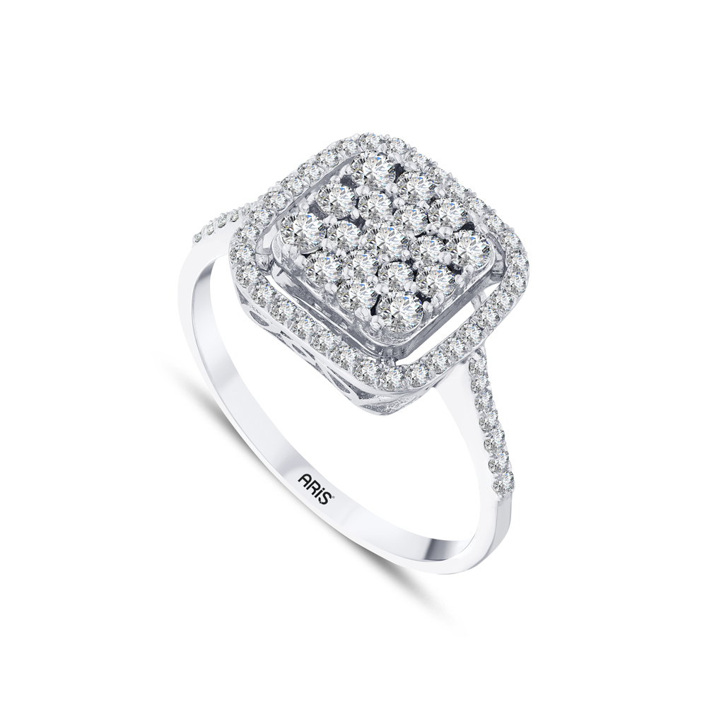 Kare Model Effect Pırlanta Yüzük