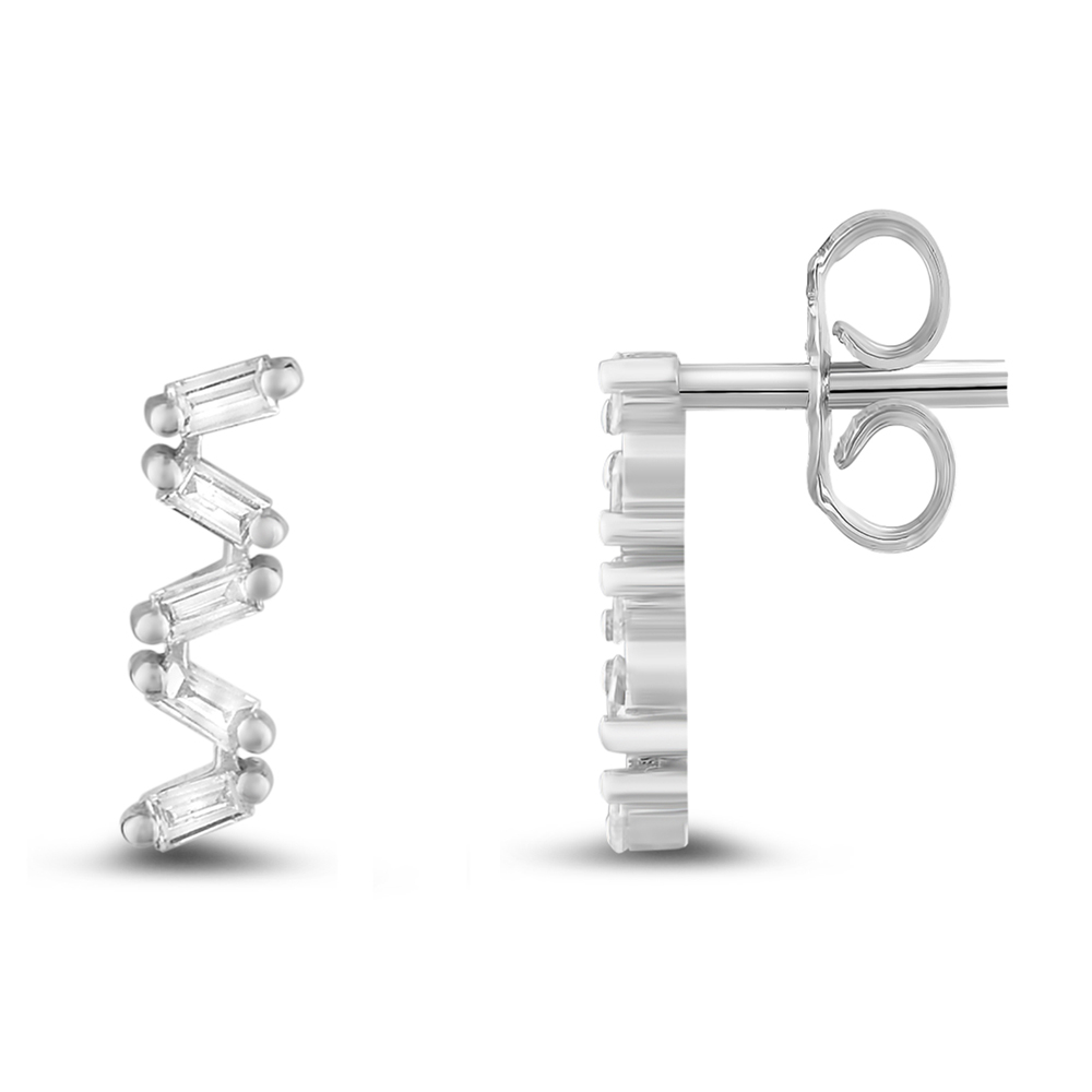 0.14 Karat Baget Pırlanta Küpe