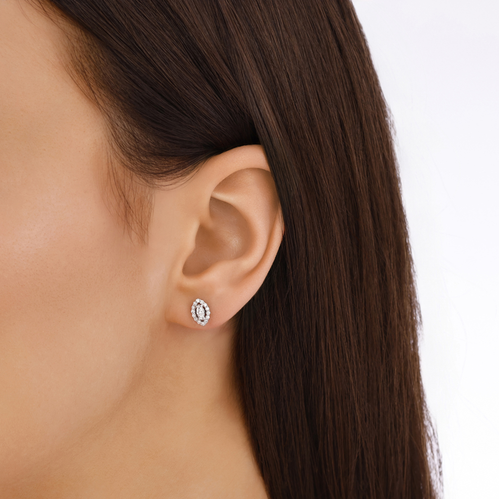 Pırlanta Markiz Küpe