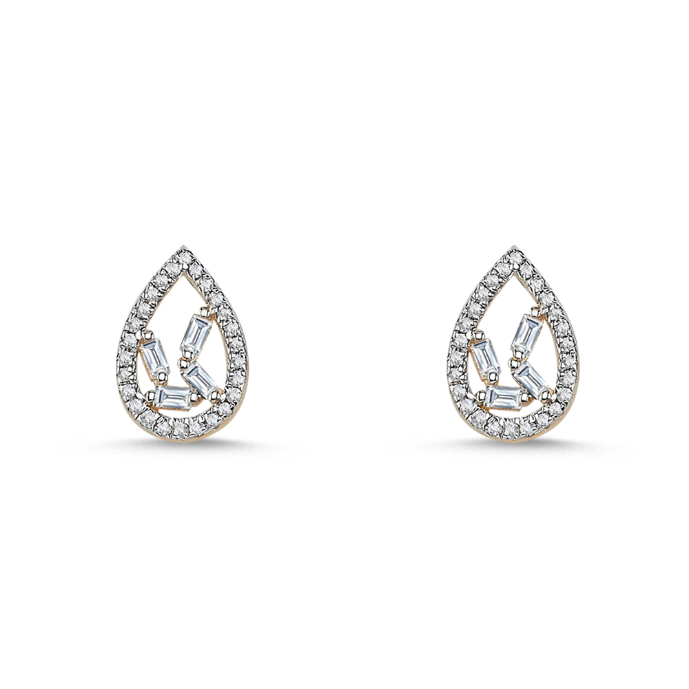 Damla Pırlanta Baget Küpe