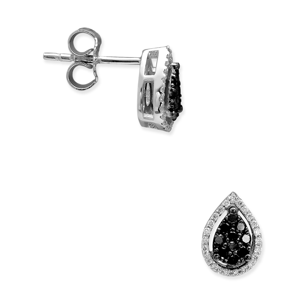 Siyah Pırlanta Effect Damla Küpe