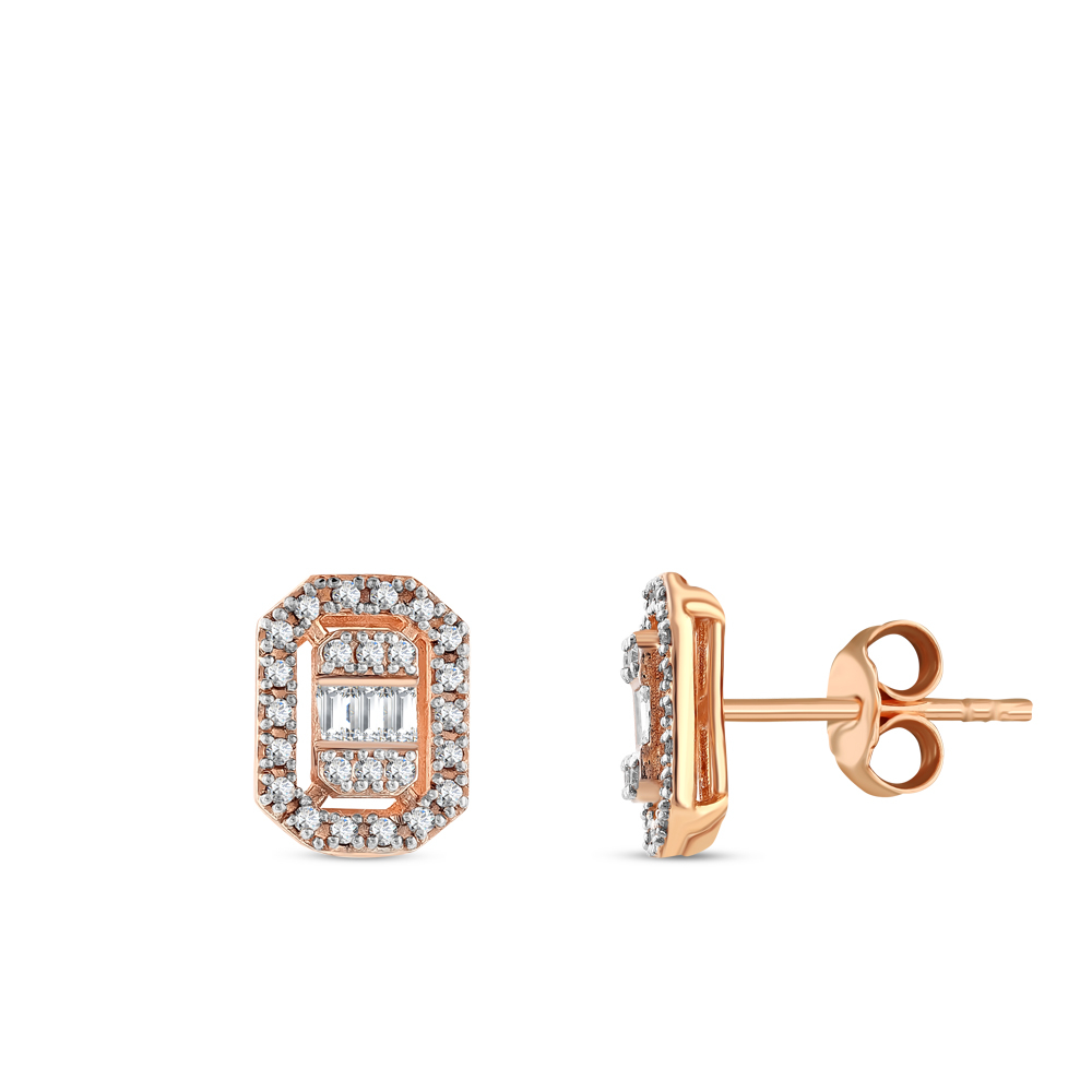 0.21 Karat Baget Pırlanta Küpe