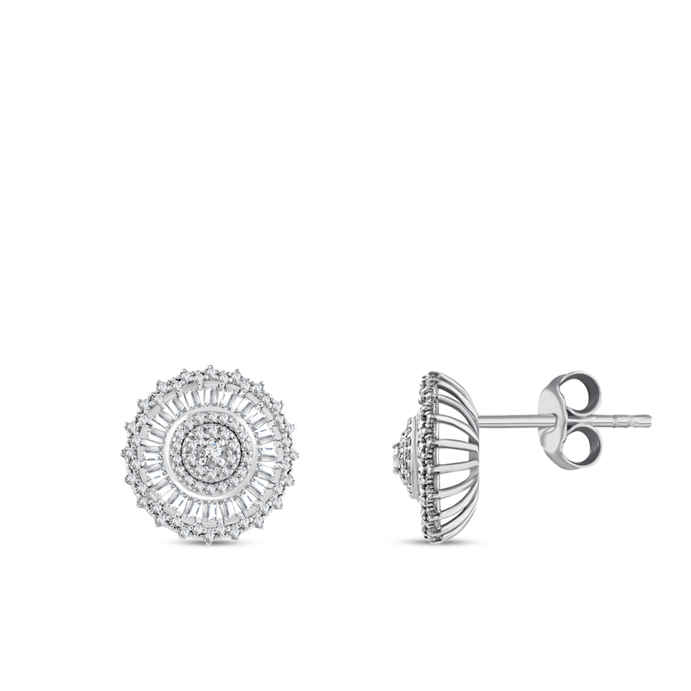 0.71 Karat Baget Pırlanta Küpe