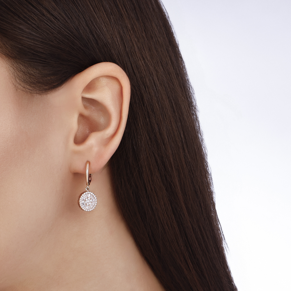 0.80 Karat Baget Pırlanta Küpe