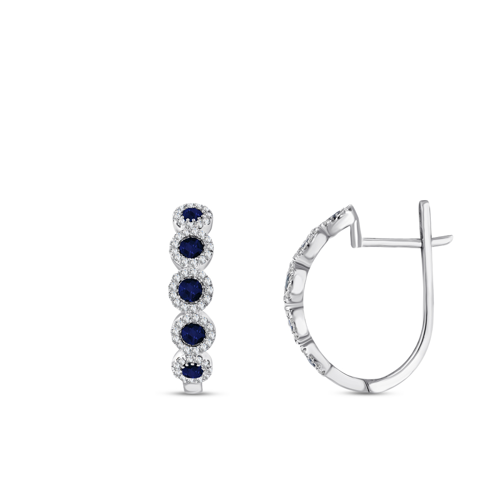 0.83 Karat Safir Pırlanta Küpe