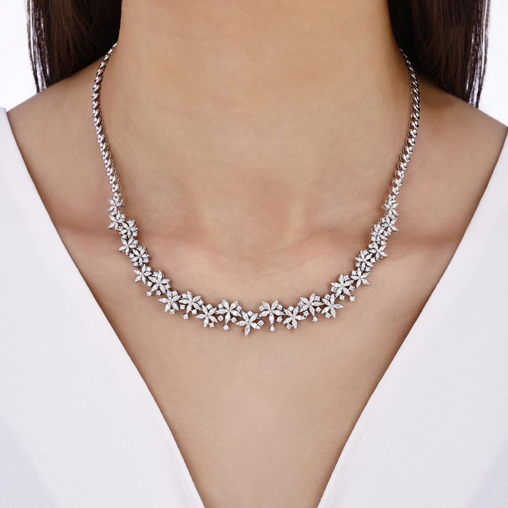 Pırlanta Çiçek Model Gerdanlık